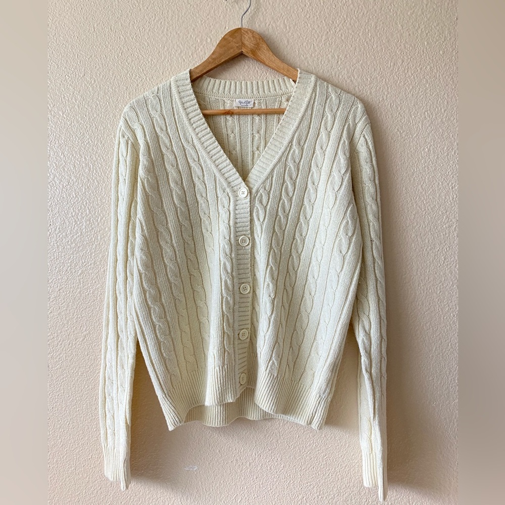 John Galt light yellow knit cardigan Onesize